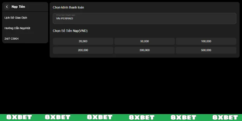Nạp tiền 8XBET qua thẻ cào điện thoại xong ngay lập tức
